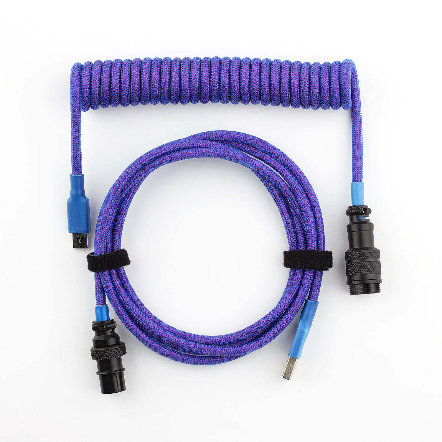(Stock Clearance) Coiled 1.8M Type C USB Cable gx16 for Mechanical Keyboard Aviator Connector Spiral Paracord with Double Sleeve